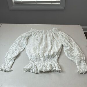 White Lace off the shoulders Blouse M
